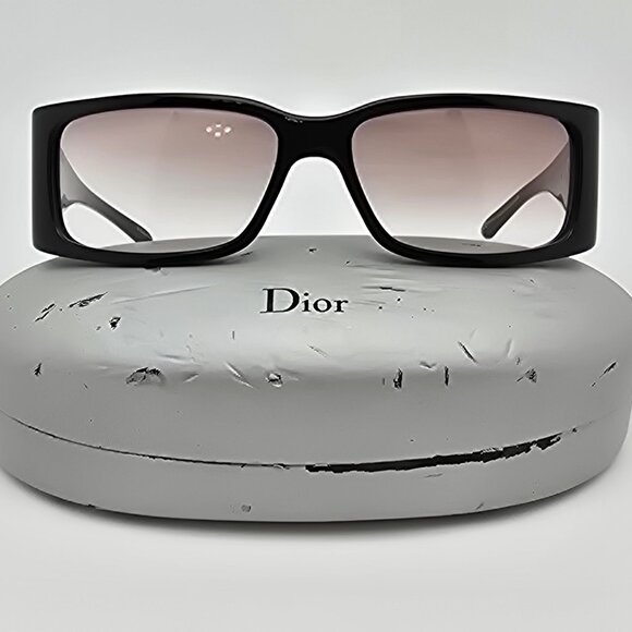Christian Dior Classic Dior 2 Black Frame Brown Gradient Lens Y2K Sunglasses - Picture 1 of 16